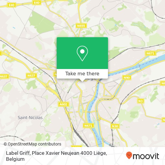 Label Griff, Place Xavier Neujean 4000 Liège plan