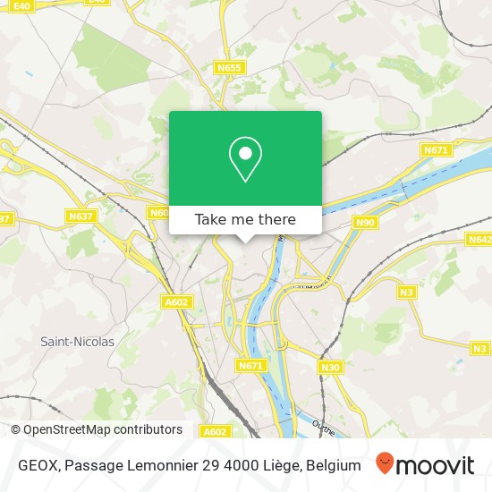 GEOX, Passage Lemonnier 29 4000 Liège map