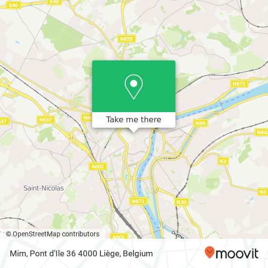 Mim, Pont d'Ile 36 4000 Liège plan