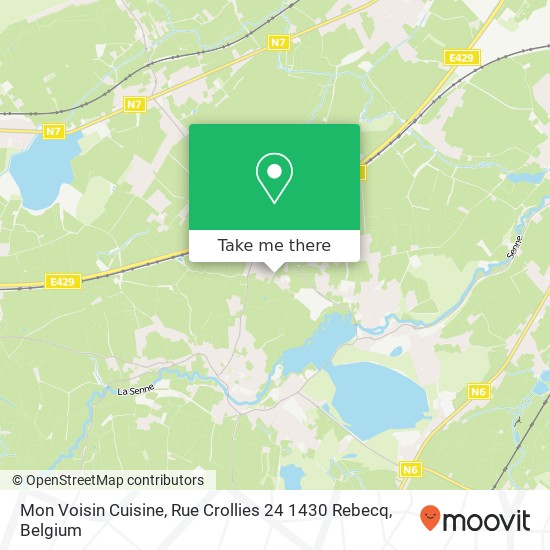 Mon Voisin Cuisine, Rue Crollies 24 1430 Rebecq map