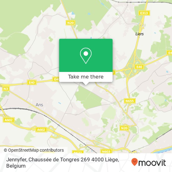 Jennyfer, Chaussée de Tongres 269 4000 Liège plan