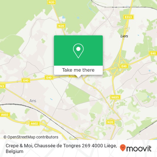 Crepe & Moi, Chaussée de Tongres 269 4000 Liège plan