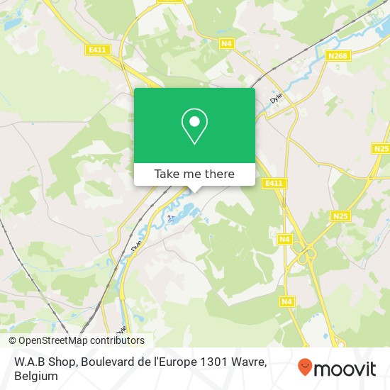 W.A.B Shop, Boulevard de l'Europe 1301 Wavre plan