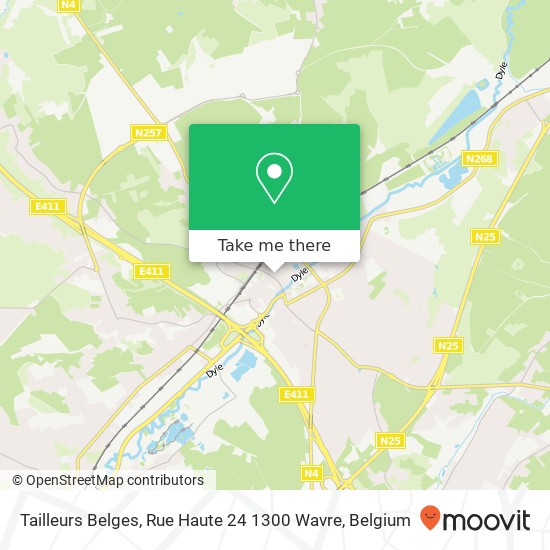 Tailleurs Belges, Rue Haute 24 1300 Wavre plan