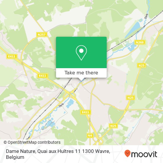 Dame Nature, Quai aux Huîtres 11 1300 Wavre plan