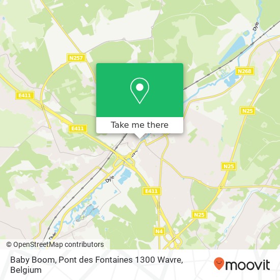 Baby Boom, Pont des Fontaines 1300 Wavre plan