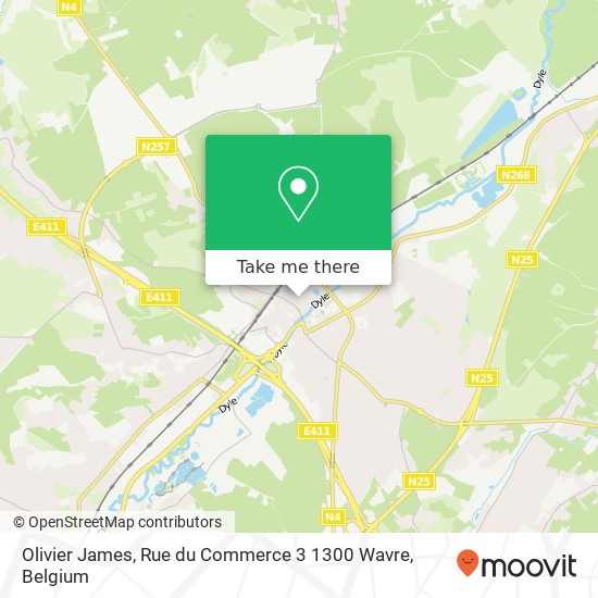 Olivier James, Rue du Commerce 3 1300 Wavre plan