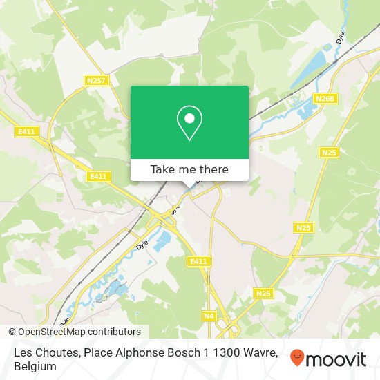 Les Choutes, Place Alphonse Bosch 1 1300 Wavre map