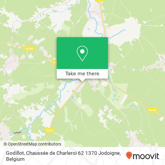 Godillot, Chaussée de Charleroi 62 1370 Jodoigne plan