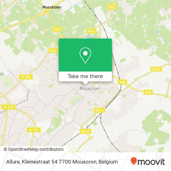 Allure, Kleinestraat 54 7700 Mouscron map