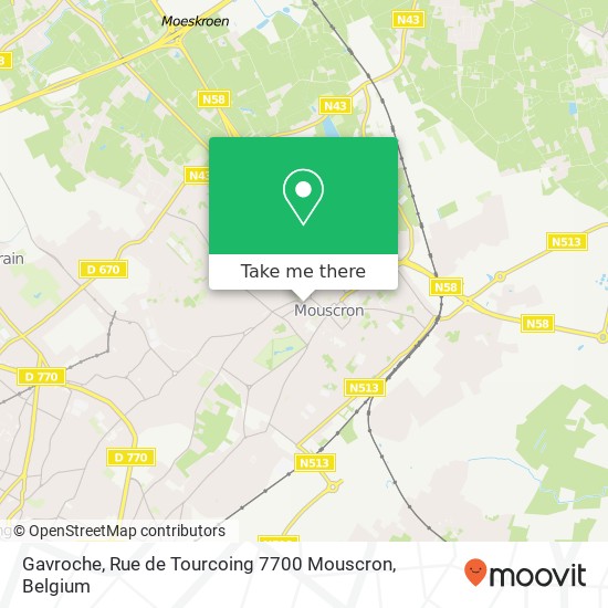 Gavroche, Rue de Tourcoing 7700 Mouscron map