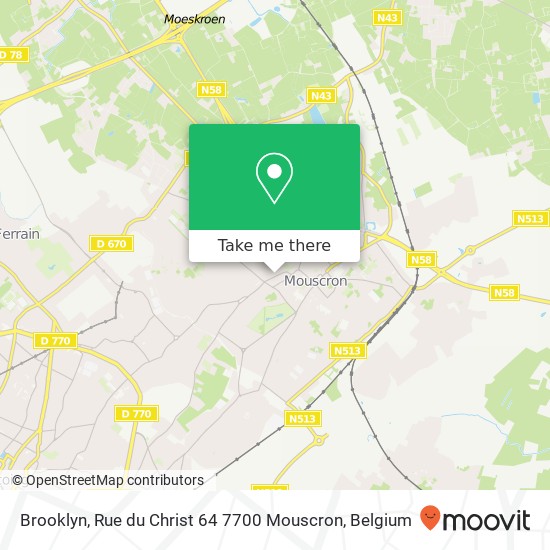 Brooklyn, Rue du Christ 64 7700 Mouscron map