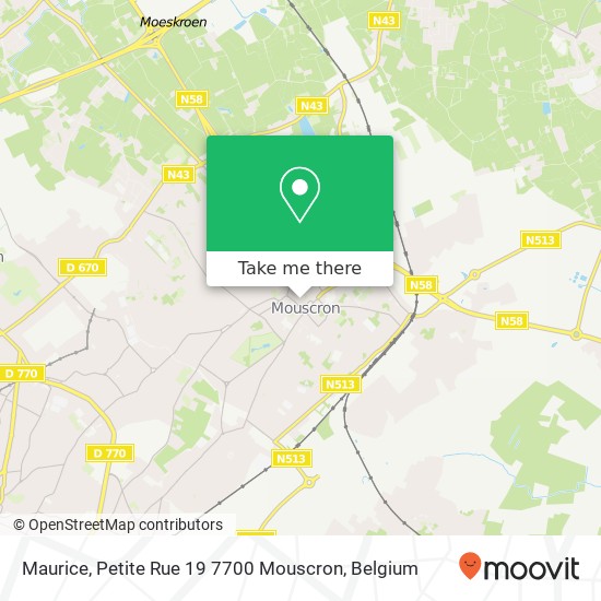 Maurice, Petite Rue 19 7700 Mouscron plan