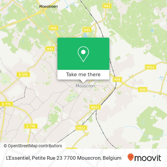 L'Essentiel, Petite Rue 23 7700 Mouscron plan