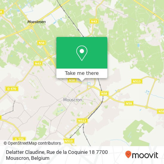 Delatter Claudine, Rue de la Coquinie 18 7700 Mouscron map