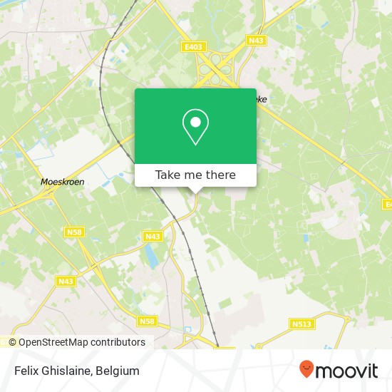 Felix Ghislaine, Moeskroensesteenweg 220 8511 Kortrijk map