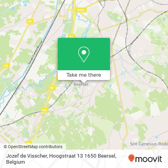 Jozef de Visscher, Hoogstraat 13 1650 Beersel map