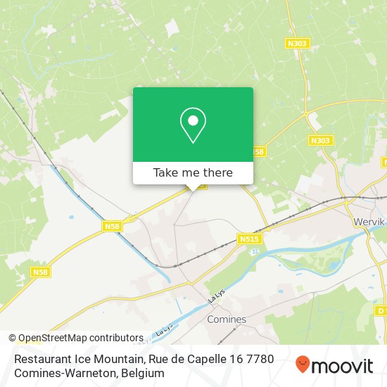 Restaurant Ice Mountain, Rue de Capelle 16 7780 Comines-Warneton map