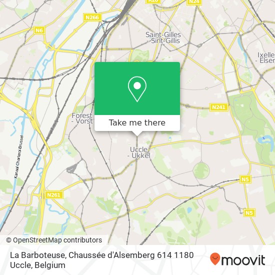 La Barboteuse, Chaussée d'Alsemberg 614 1180 Uccle plan