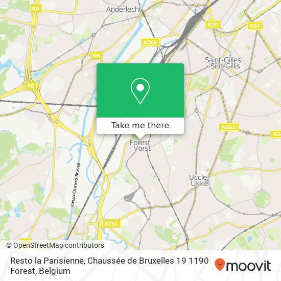 Resto la Parisienne, Chaussée de Bruxelles 19 1190 Forest map