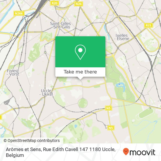 Arômes et Sens, Rue Edith Cavell 147 1180 Uccle map