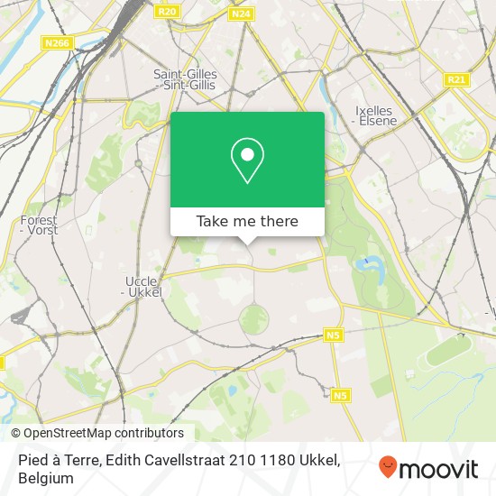 Pied à Terre, Edith Cavellstraat 210 1180 Ukkel map