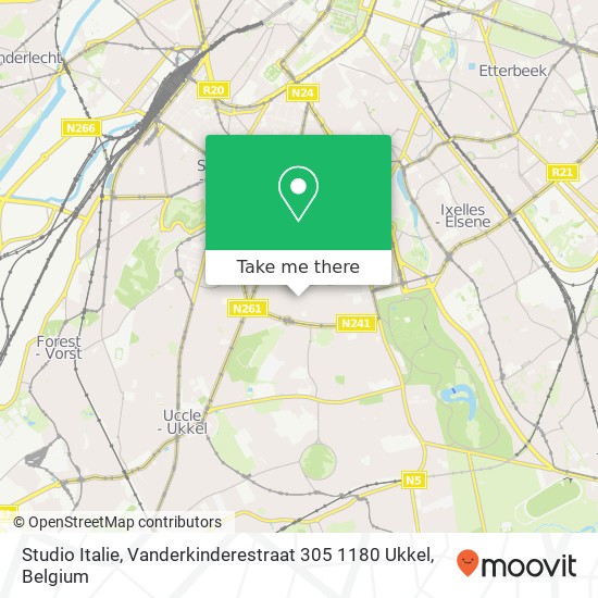 Studio Italie, Vanderkinderestraat 305 1180 Ukkel map