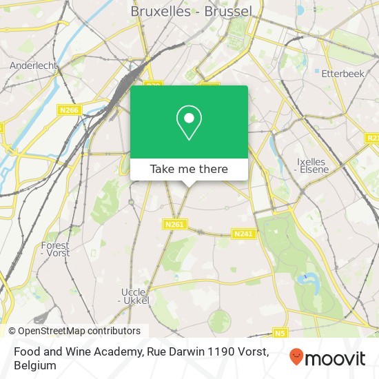 Food and Wine Academy, Rue Darwin 1190 Vorst map