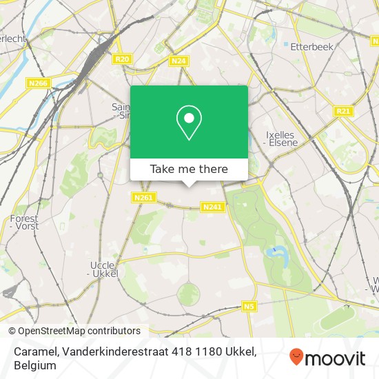 Caramel, Vanderkinderestraat 418 1180 Ukkel map