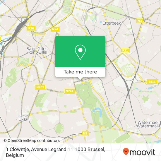 't Clowntje, Avenue Legrand 11 1000 Brussel plan