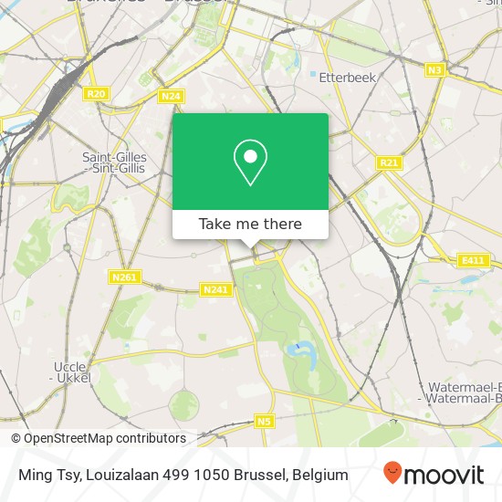 Ming Tsy, Louizalaan 499 1050 Brussel plan