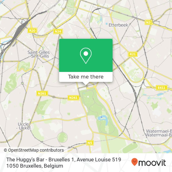 The Huggy's Bar - Bruxelles 1, Avenue Louise 519 1050 Bruxelles map