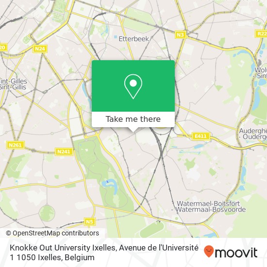 Knokke Out University Ixelles, Avenue de l'Université 1 1050 Ixelles map