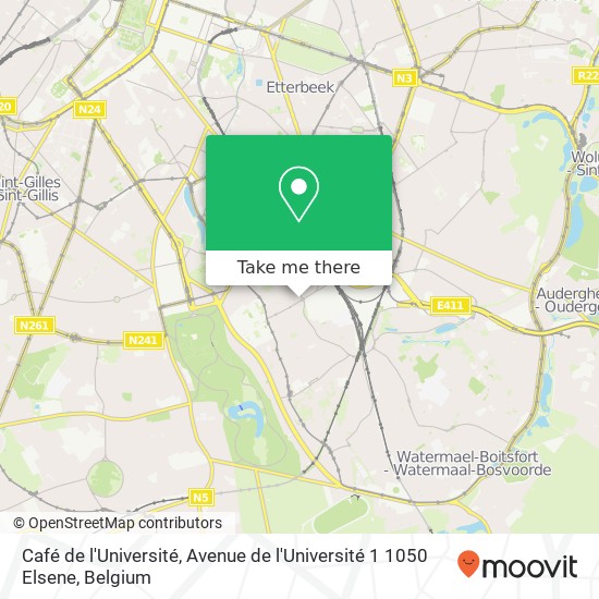 Café de l'Université, Avenue de l'Université 1 1050 Elsene map