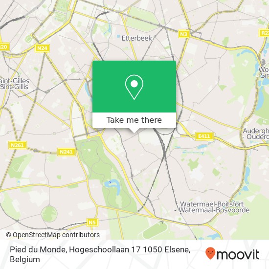 Pied du Monde, Hogeschoollaan 17 1050 Elsene map