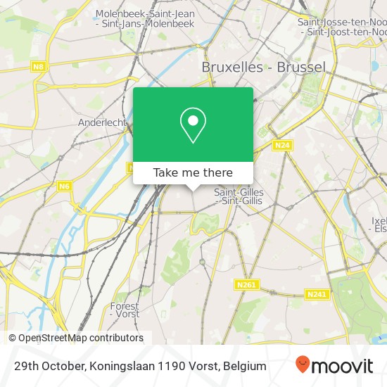 29th October, Koningslaan 1190 Vorst map