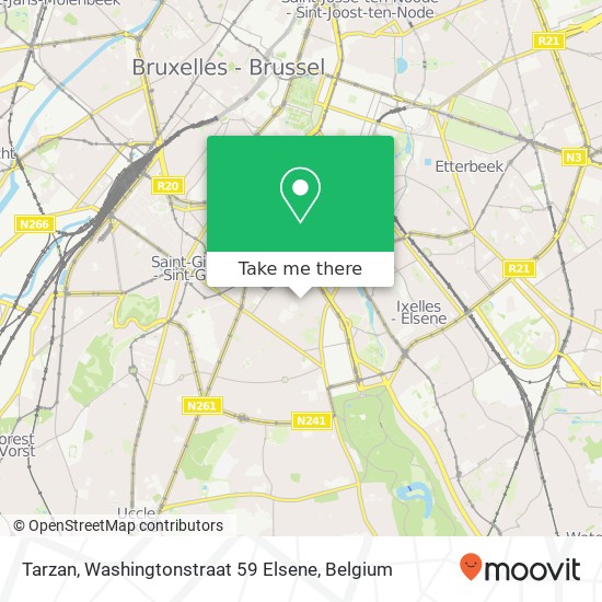 Tarzan, Washingtonstraat 59 Elsene map