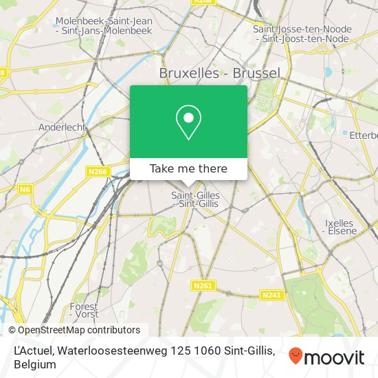 L'Actuel, Waterloosesteenweg 125 1060 Sint-Gillis map