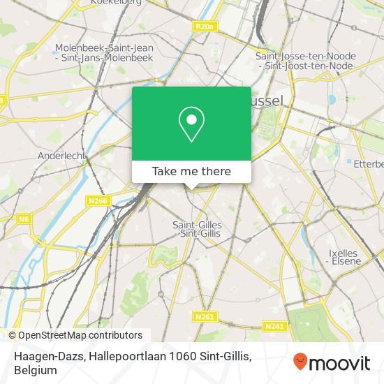 Haagen-Dazs, Hallepoortlaan 1060 Sint-Gillis map