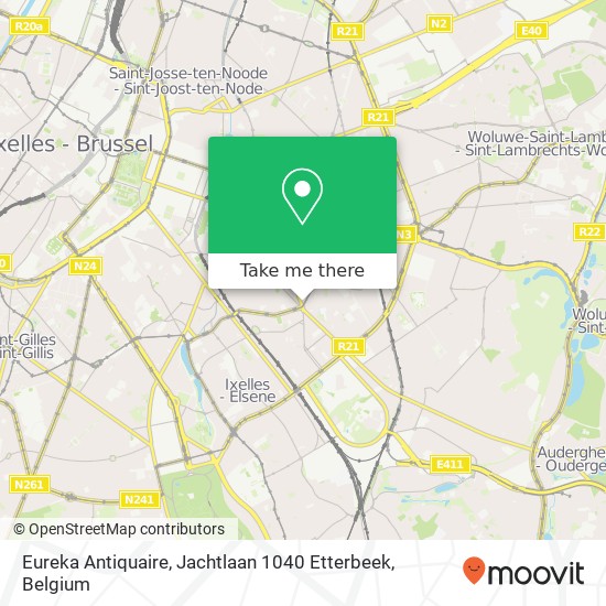 Eureka Antiquaire, Jachtlaan 1040 Etterbeek map