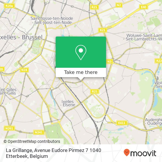 La Grillange, Avenue Eudore Pirmez 7 1040 Etterbeek plan