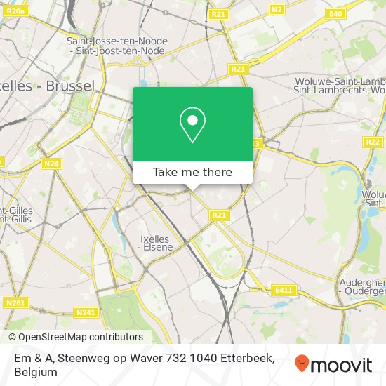 Em & A, Steenweg op Waver 732 1040 Etterbeek plan