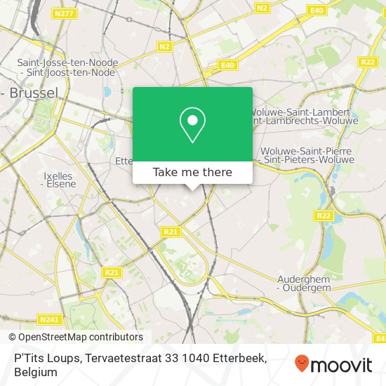 P'Tits Loups, Tervaetestraat 33 1040 Etterbeek plan