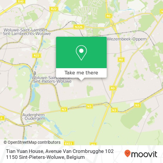 Tian Yuan House, Avenue Van Crombrugghe 102 1150 Sint-Pieters-Woluwe map