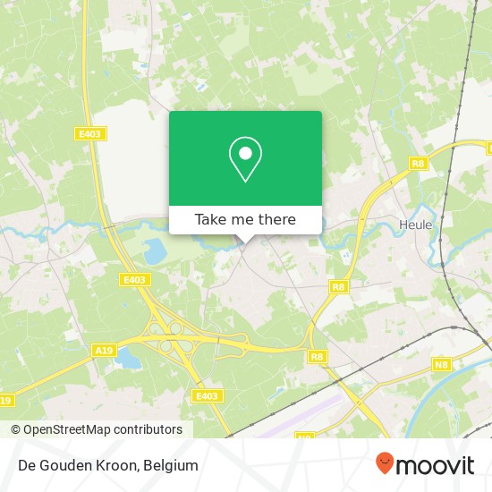 De Gouden Kroon, Koningin Fabiolastraat 41 8560 Wevelgem map