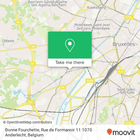 Bonne Fourchette, Rue de Formanoir 11 1070 Anderlecht plan