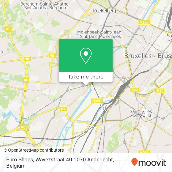 Euro Shoes, Wayezstraat 40 1070 Anderlecht map