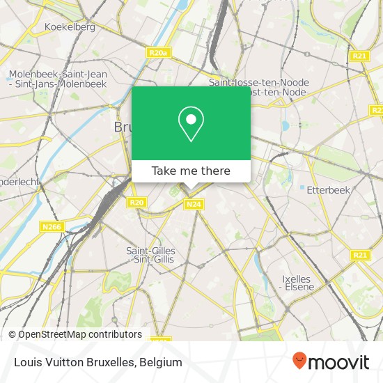 Louis Vuitton Bruxelles, Grotehertstraat 1000 Brussel plan