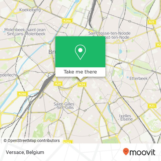 Versace, Waterloolaan 64 1000 Brussel map