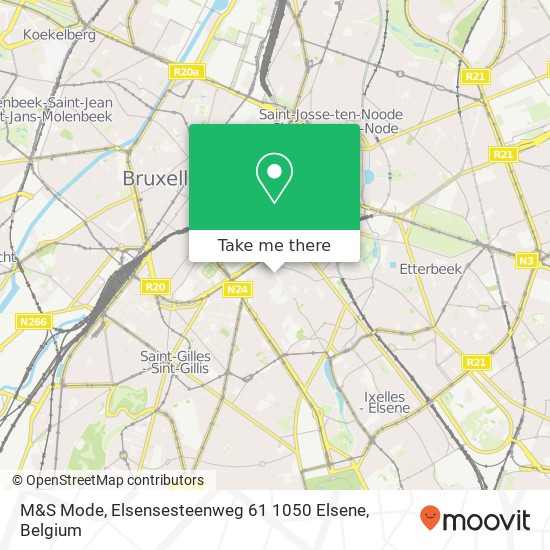 M&S Mode, Elsensesteenweg 61 1050 Elsene map